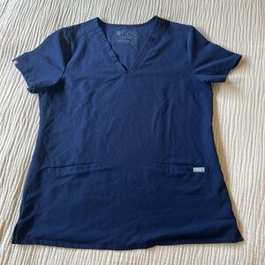 Figs Women's V-Neck Scrub Top in Navy